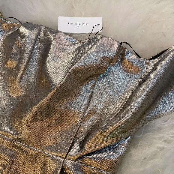 SANDRO Off-The-Shoulder Brocade Dress - Picture 5 of 8